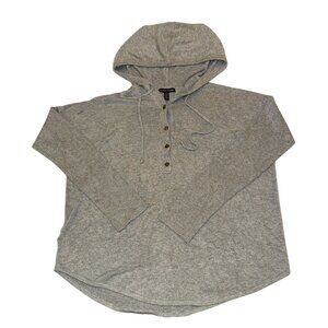 EILEEN FISHER Viscose Rayon Spandex Blend Grey Hooded Sweater